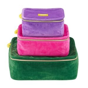 Marc Jacobs Green Velvet Pouch with Gold Zipper